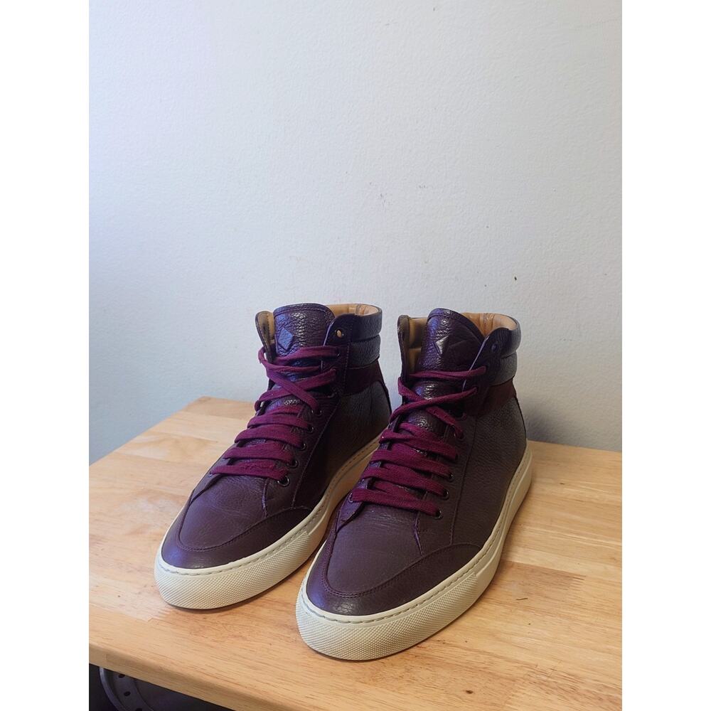 Men’s Burgundy Leather High-Top Sneakers | Koio Primo Lace-Up EU 42/ US 9M